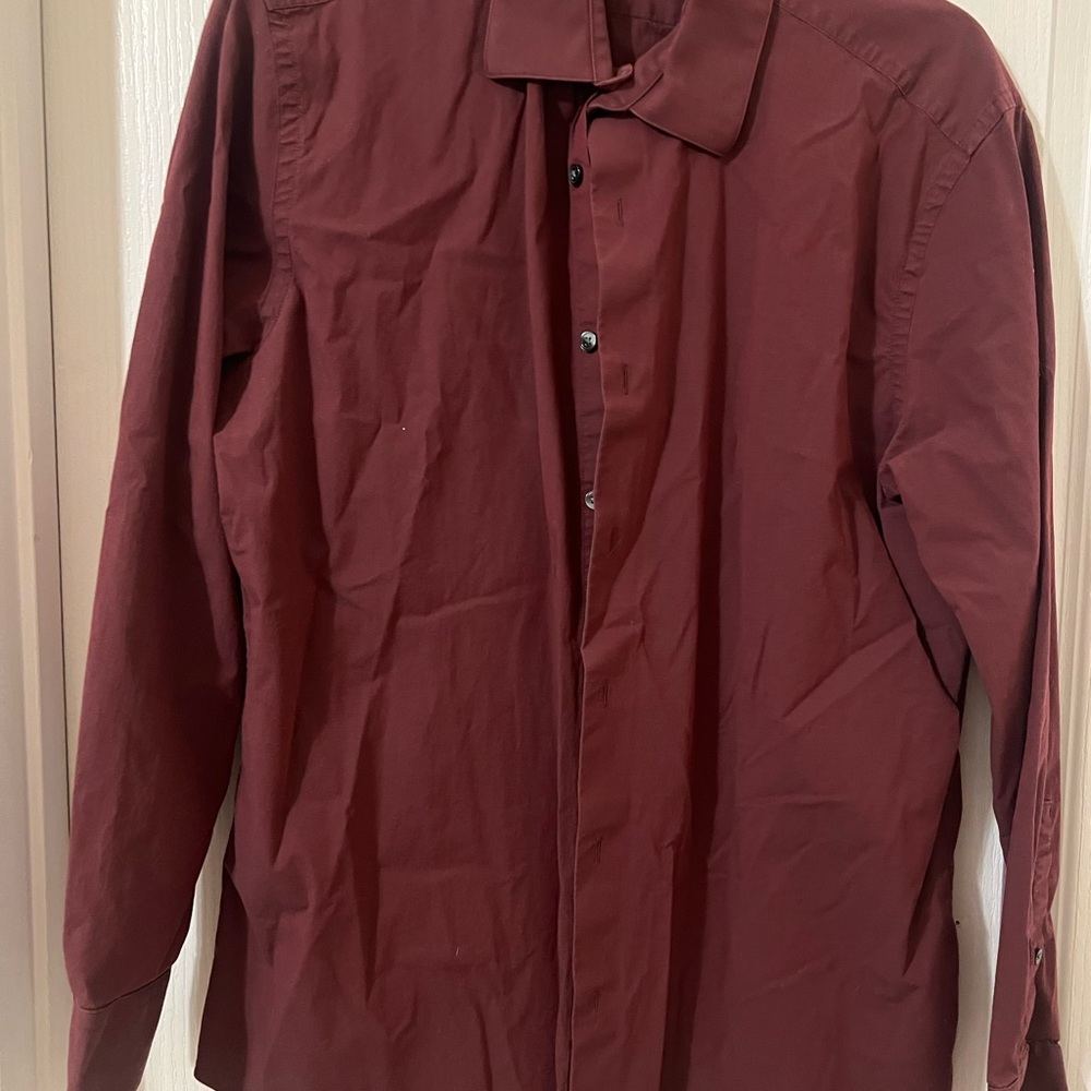 Apt. 9 Men's Long-Sleeve Button-Up Shirt in Burgundy